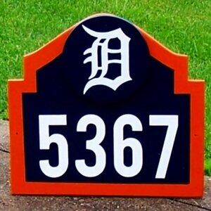 DETROIT TIGERS Address Sign for your home (with your address FREE SHIPPING)